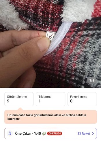 Kız Çocuk Kapüşonlu Kırmızı Gri Panço - Görsel 3