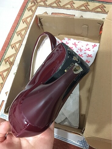 38 Beden bordo Renk Bordo rugan topuklu