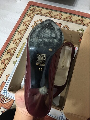38 Beden Bordo rugan topuklu