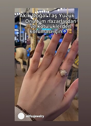 Akik Doğal Taş Yüzük