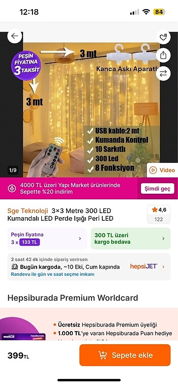 Led perde ışığı