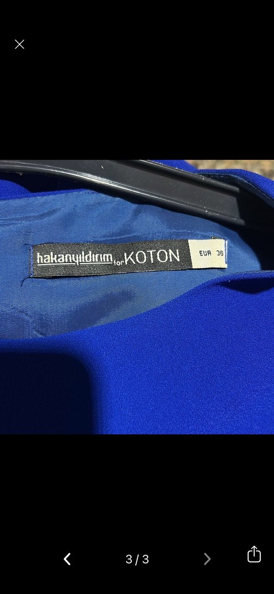 KotonX Hakan Yıldırım Lacivert Drapeli Kadın Uzun Elbise - Görsel 2