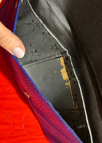 Lacivert Yılan Desenli Deri Kadın Portföy Çanta - Görsel 3