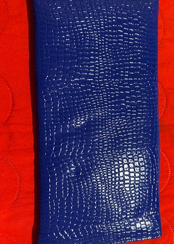 Lacivert Yılan Desenli Deri Kadın Portföy Çanta - Görsel 2