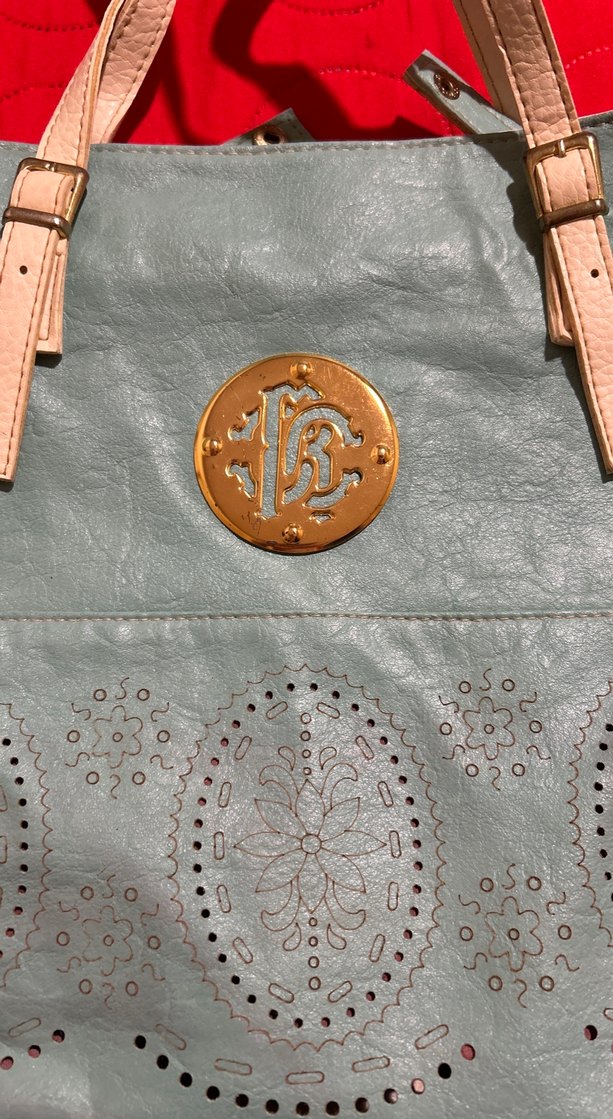 Su yeşili Deri Nakışlı Bohem Kadın Çanta - Görsel 2