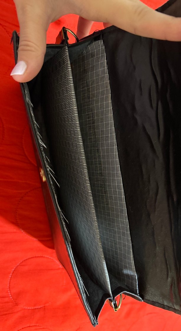 Yılan desenli siyah çanta - Görsel 2