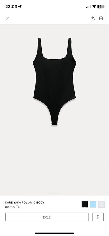 Zara Kare Yaka Poliamid Body