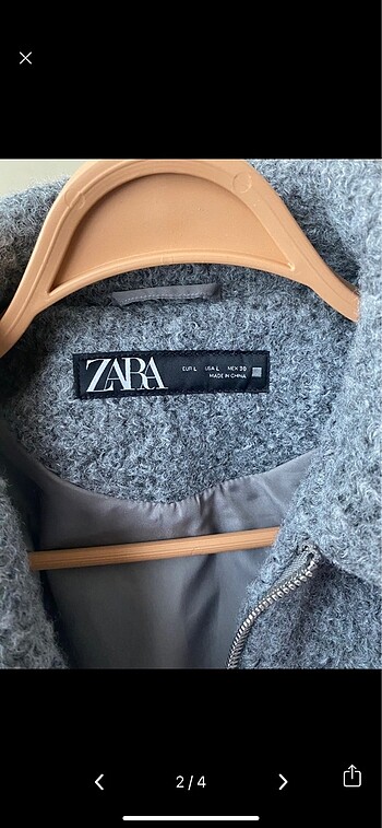 Zara zara kaşe crop kaban