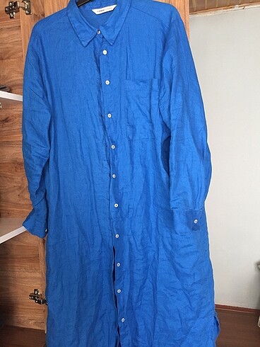 42 Beden mavi Renk Uzun gömlek