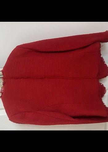 Mango Düğmeli Kırmızı Mini Kadın Blazer