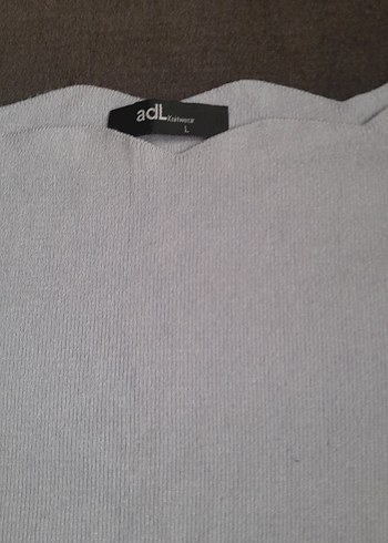 Gri Keten Kadın Kısa Kollu Sweatshirt - Görsel 2