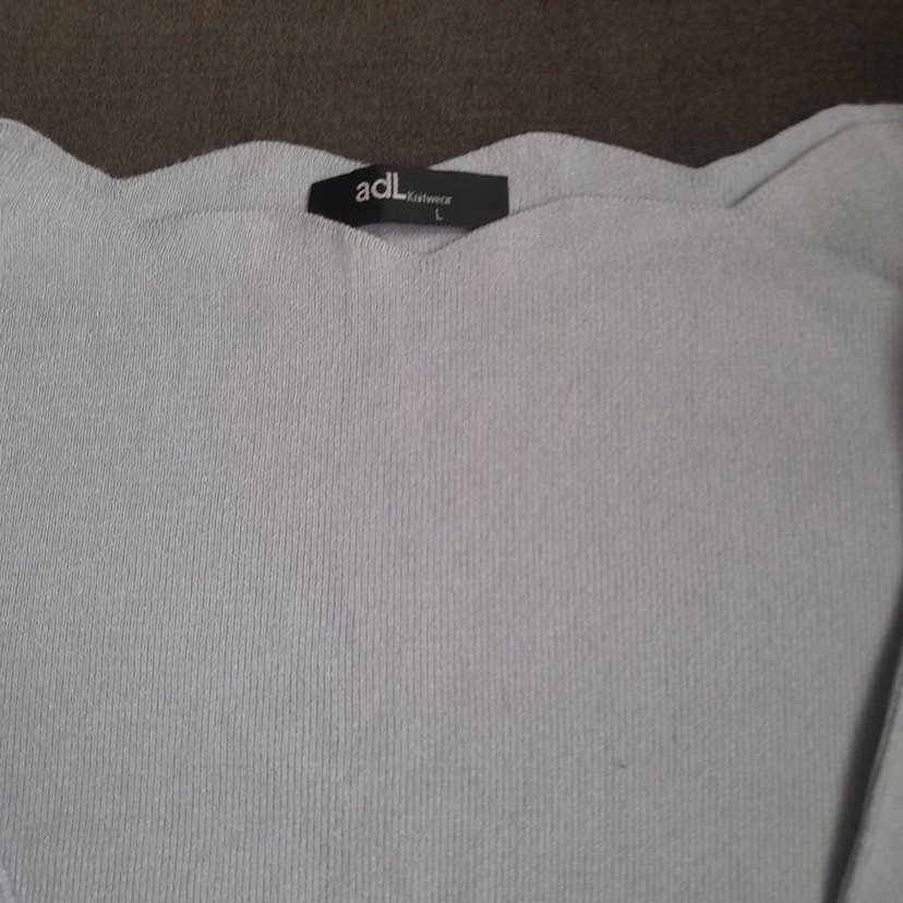 Gri Keten Kadın Kısa Kollu Sweatshirt - Görsel 2