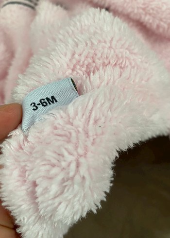 HelloBaby Kürklü Kulaklı Pembe Bebek Tulumu