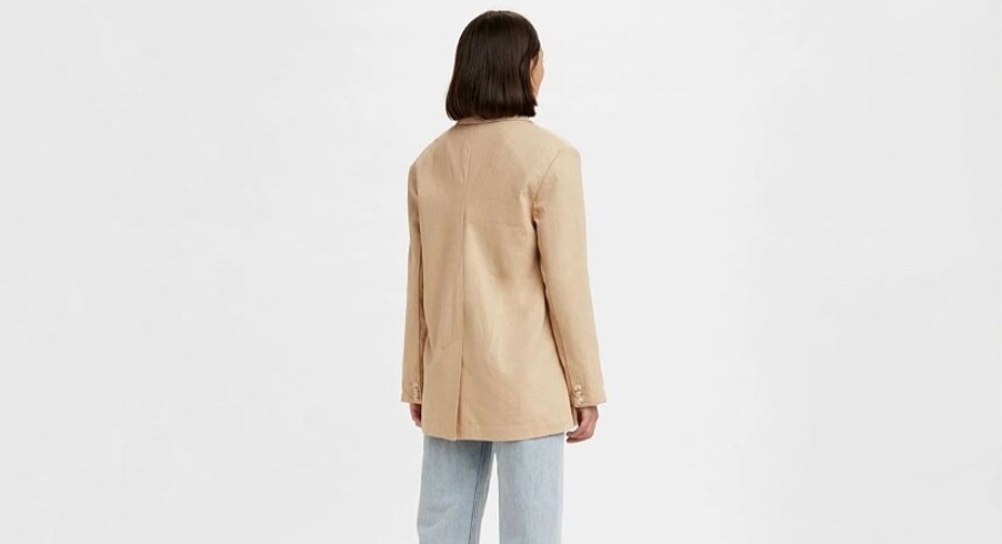 s Beden ten rengi Renk Levis Keten Oversize Blazer