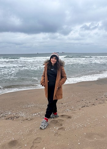 Kahverengi Kadın Kapüşonlu Puff Mont - Görsel 2