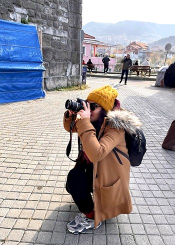 Kahverengi Kadın Kapüşonlu Puff Mont - Görsel 3