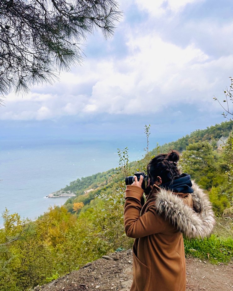 Kahverengi Kadın Kapüşonlu Puff Mont - Görsel 5