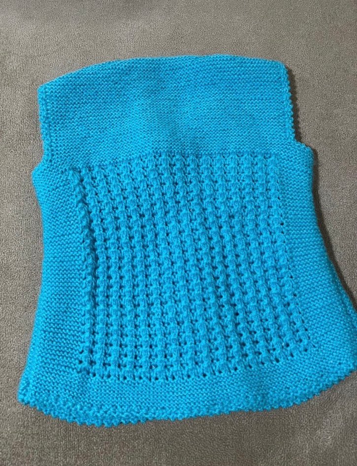 Kız Çocuk Turkuaz Bohem Örgü Yelek - Görsel 2