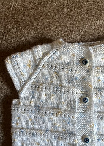 Kısa Kollu Örgü Bebek Yeleği - Görsel 2