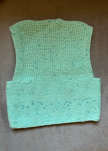 Kız Çocuk Yeşil Örgü Triko Süveter - Görsel 3