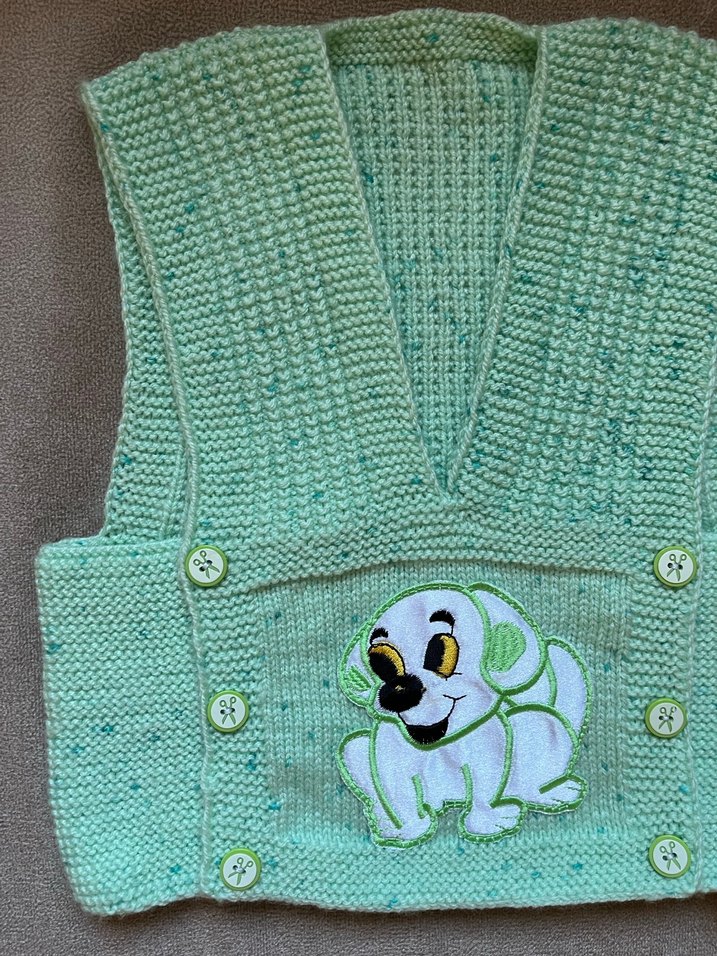 Kız Çocuk Yeşil Örgü Triko Süveter - Görsel 2