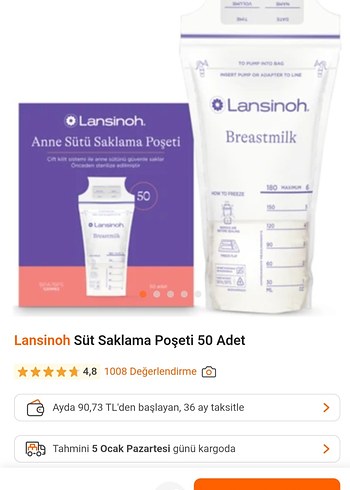 Lansinoh Anne Sütü Saklama Poşeti 50'li - Görsel 2