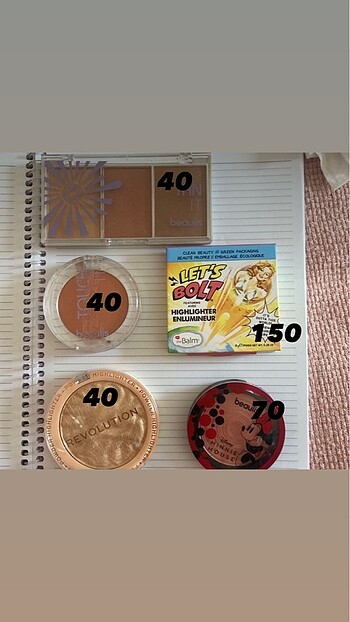 higligher allık ve bronzer paleti