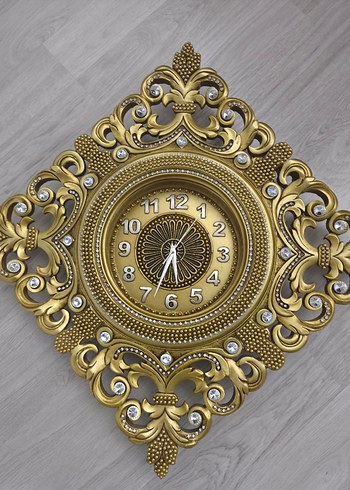 Parlak Altın Renkli Duvar Saati - Görsel 2