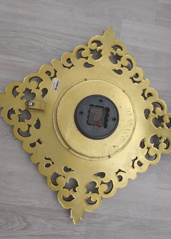 Parlak Altın Renkli Duvar Saati - Görsel 6