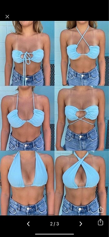 Kırmızı bağlanabilir pedsiz bikini
