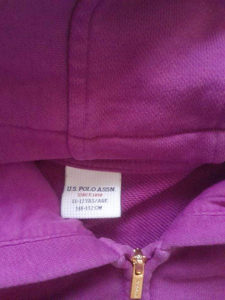 Kız Çocuk Mor Kapüşonlu Fermuarlı Sweatshirt - Görsel 3