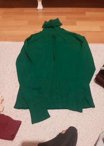 Yeşil Kadın Balıkçı Yaka Triko - Görsel 2