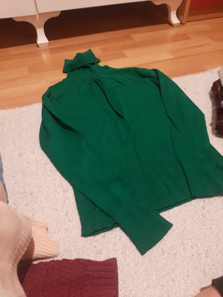 Yeşil Kadın Balıkçı Yaka Triko - Görsel 3