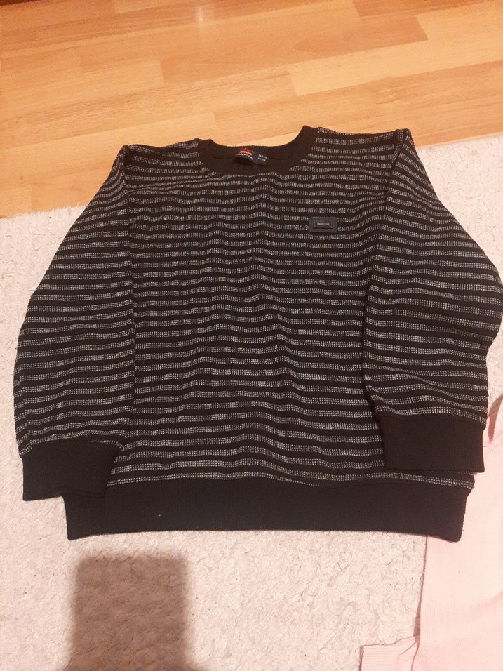 Gri Çizgili Erkek Çocuk Triko Sweatshirt - Görsel 3