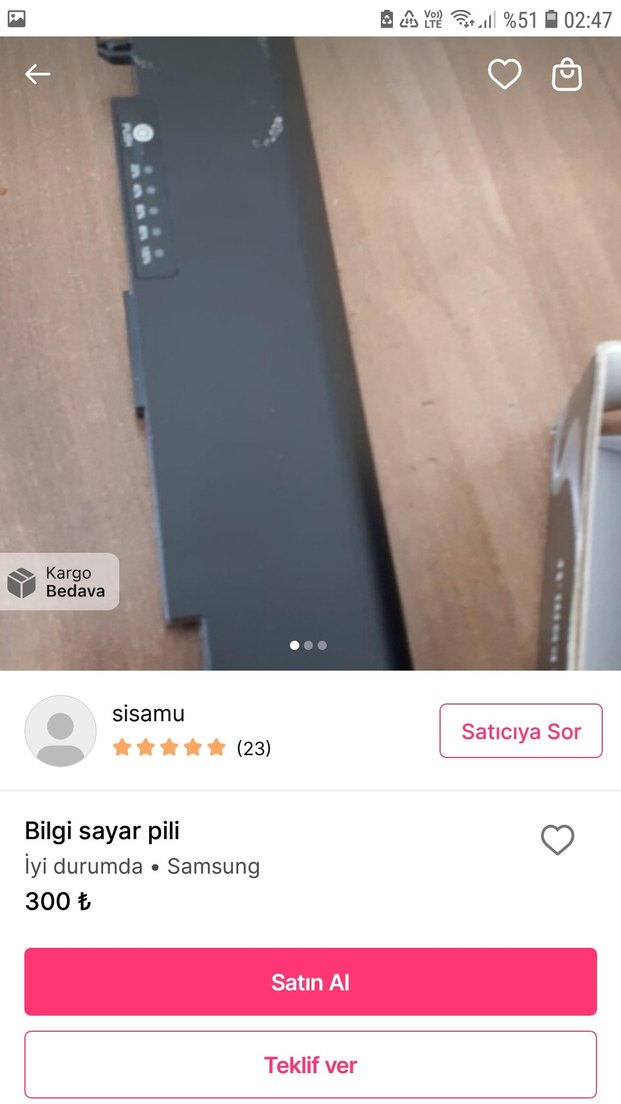 Samsung Bilgisayar Pili Siyah - Görsel 3