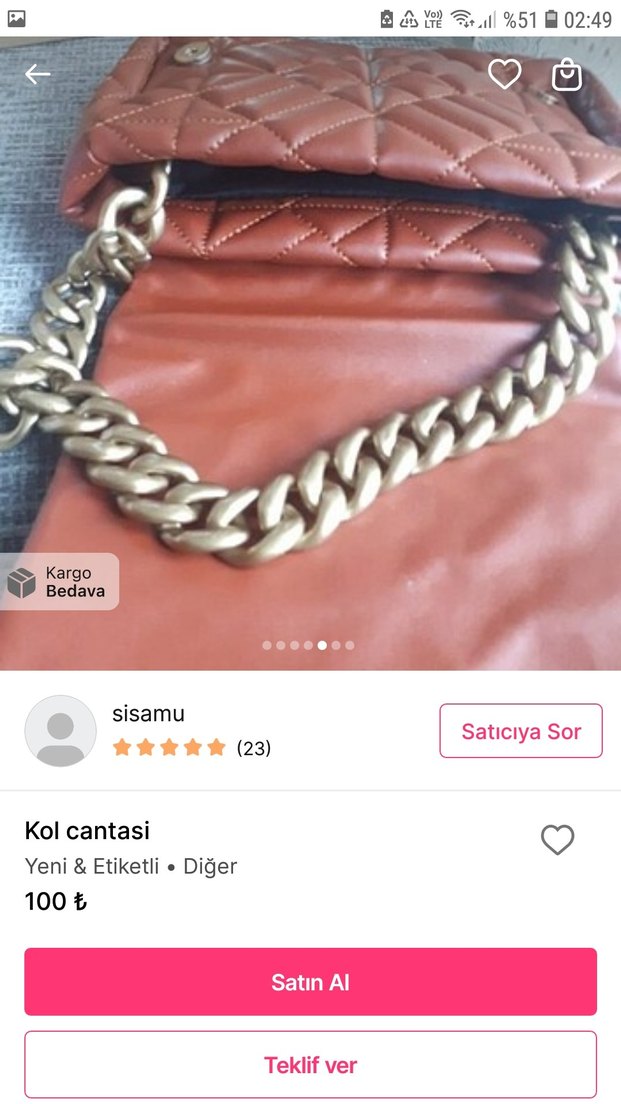 Bej Deri Fermuarlı Kadın Kol Çantası - Görsel 2