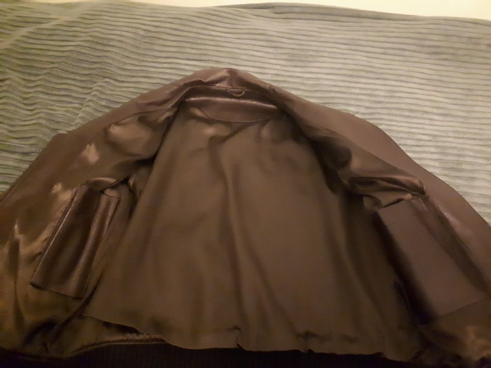 Kahverengi Deri Biker Ceket - Görsel 2