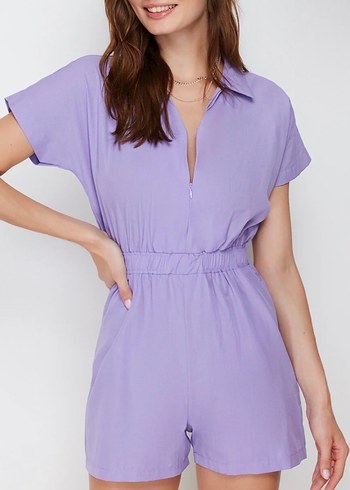 Kısa Kollu Kadın Tulum - Görsel 3