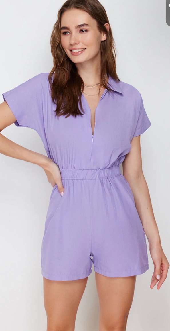 Kısa Kollu Kadın Tulum - Görsel 3