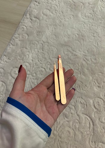 İnce uclu cimbiz  seti rose gold - Görsel 2