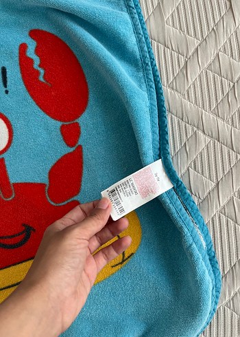 5 Yaş Beden mavi Renk Kapüşonlu Mavi Çocuk Bornozu