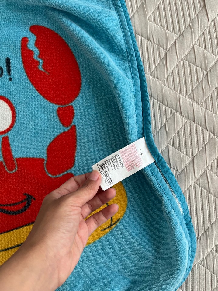 Kapüşonlu Mavi Çocuk Bornozu - Görsel 3