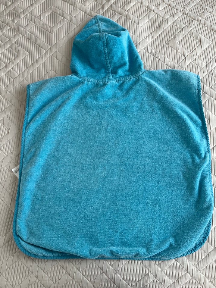 Kapüşonlu Mavi Çocuk Bornozu - Görsel 2