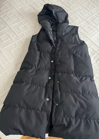 Siyah Uzun Kadın Yelek - Görsel 5