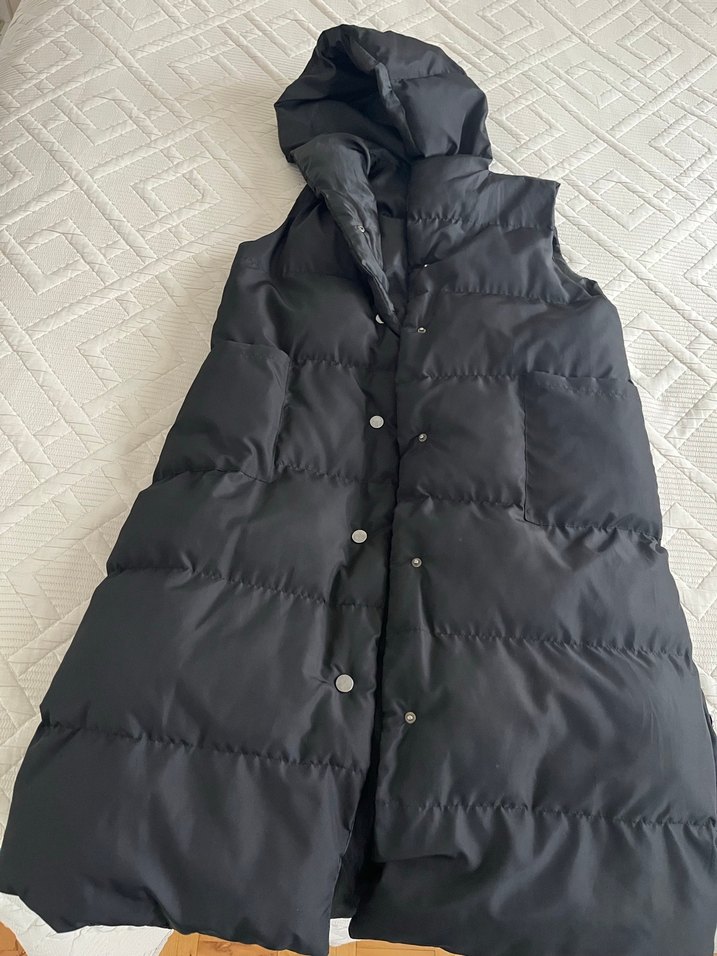 Siyah Uzun Kadın Yelek - Görsel 5