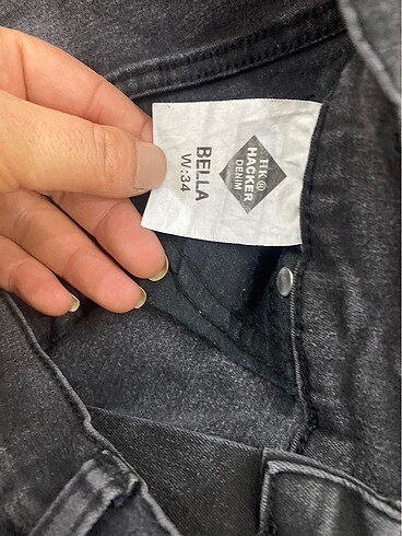 34 Beden Gri kot pantolon