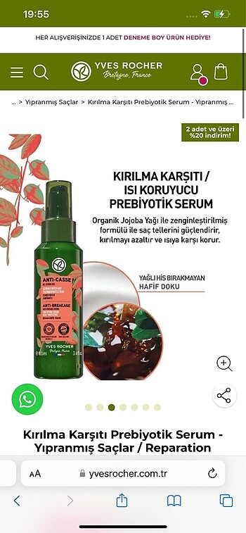 Yves Rocher Isı koruyucu saç serumu