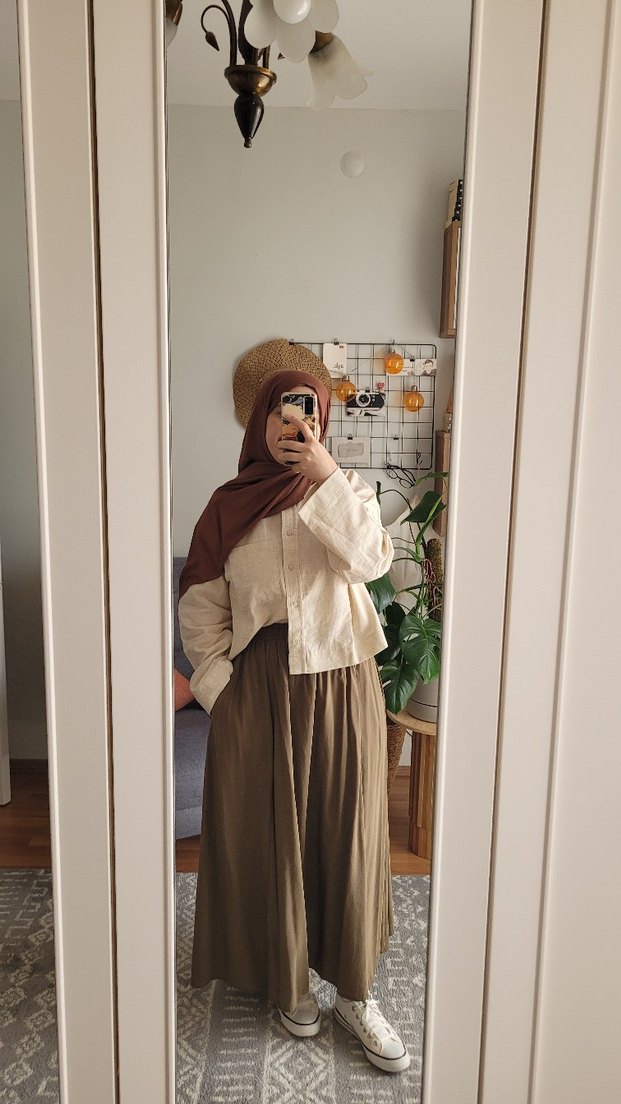 Uzun Tensel Kumaş etek - Görsel 3