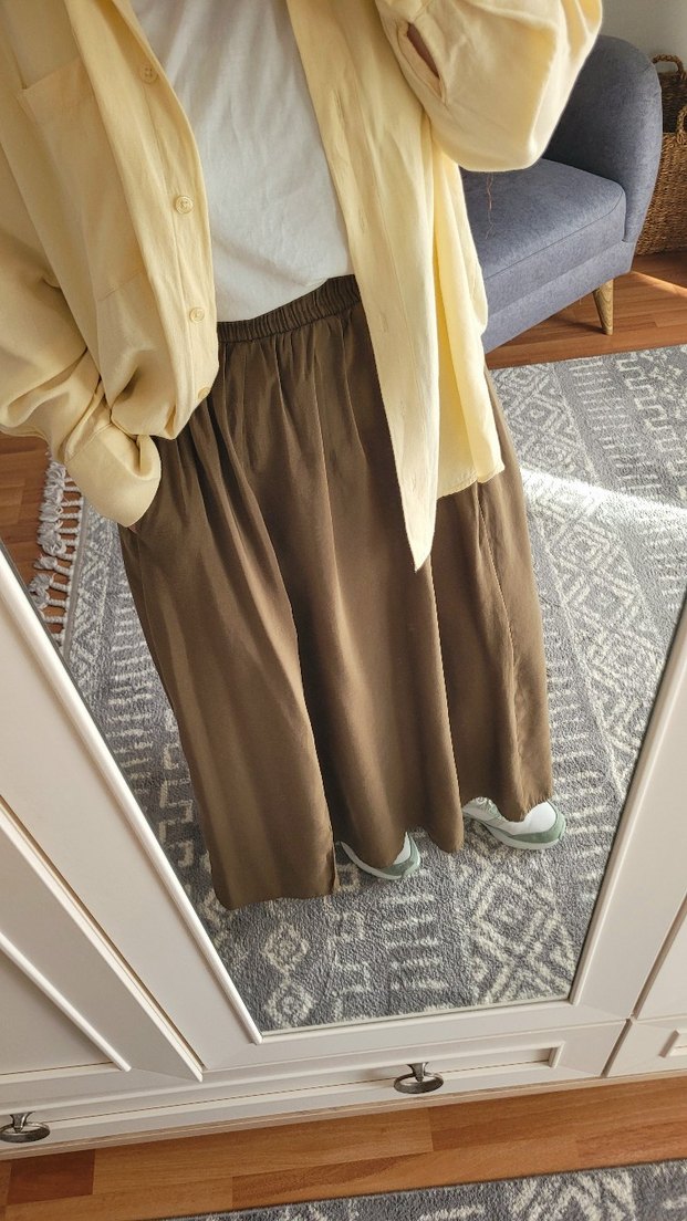 Sade ve Rahat haki Uzun Etek - Görsel 2