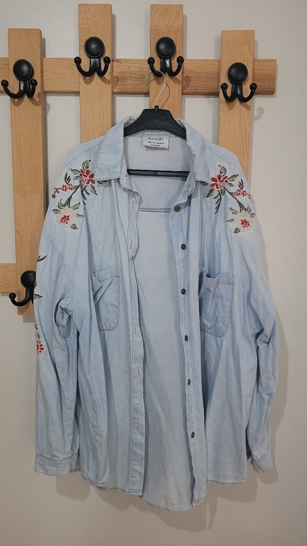 Hooopstore DENİM NAKIŞLI GÖMLEK MANUKA FAHHAR MİNİK TERZİ - Görsel 2